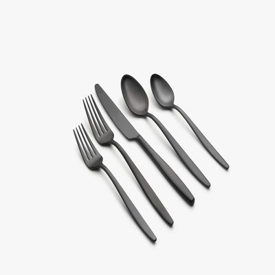 Cambridge Silversmiths Nylah Black Satin 20-Piece Flatware Set, Service for 4