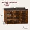 DINZI LVJ Shoe Storage Bench with Cushion, Cubby Rack with 9 Cubbies, Adjustable Shelves, Multifunctional Organizer Bench for Entryway, Mudroom, Hallway, Closet and Garage, Rustic Brown view 3