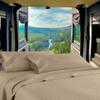 Mr Pandaa RV Twin 28 X 75 Sheet Set 400 Thread-Count 100% Egyptian Soft Cotton Made for RV, Camper, Boat & Motorhomes, Soft-Luxury-Breathable 8-Inch Deep Pockets 4-PC RV-Sheets - Taupe Stripe view 1