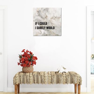 If I Could I Surely Would Wooden Hanging Address Signs Country Wood Signs Wooden Plaques for Wall Framed Wood Plaque Round Basswood Plaque Smooth Classic Nautical for Holiday 35X35Cm