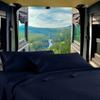 RV Twin 28 X 75 Sheet Set 400 Thread-Count 100% Egyptian Soft Cotton Made for RV, Camper, Boat & Motorhomes, Soft-Luxury-Breathable 8-Inch Deep Pockets 4-PC RV-Sheets - Navy Blue Stripe view 1