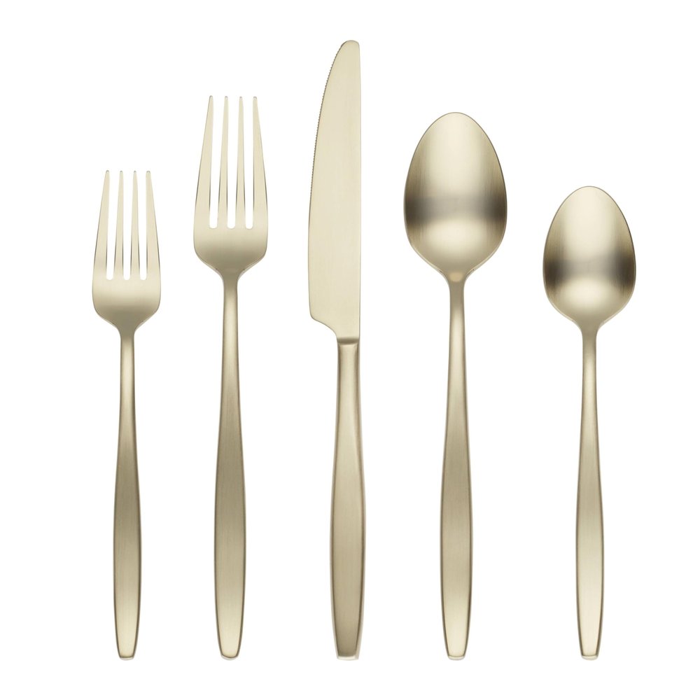 Cambridge Silversmiths Nylah Champagne Satin 20-Piece Flatware Set, Service for 4