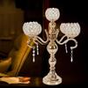 5 Arms Gold Crystal Candle Holders Elegant Decorative Votive Candle Holder for Valentine Christmas Home Party Dinning Candle Stand view 3