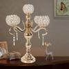 5 Arms Gold Crystal Candle Holders Elegant Decorative Votive Candle Holder for Valentine Christmas Home Party Dinning Candle Stand view 4