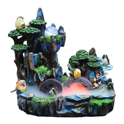 XXZY Tabletop Fountains Tabletop Fountain Resin 14.18 Inches High Desktop Fountain Rockery Waterfall Home Decoration Crafts Exquisite Decoration