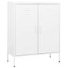 vidaXL Home Decor Storage Cabinet - Steel Made, 31.5"x13.8"x40", Features Adjustable Shelves and Levelers, Industrial Style, White view 1