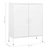 vidaXL Home Decor Storage Cabinet - Steel Made, 31.5"x13.8"x40", Features Adjustable Shelves and Levelers, Industrial Style, White view 2