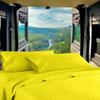 Mr Pandaa RV Twin 28 X 75 Sheet Set 400 Thread-Count 100% Egyptian Soft Cotton Made for RV, Camper, Boat & Motorhomes, Soft-Luxury-Breathable 8-Inch Deep Pockets 4-PC RV-Sheets - Yellow Stripe view 1