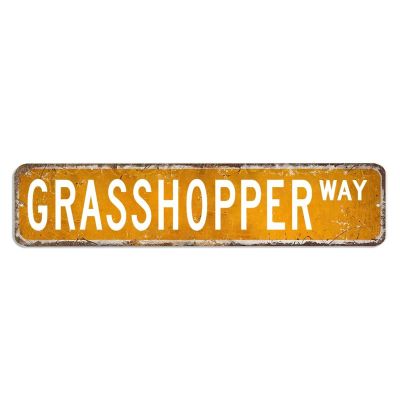 ArogGeld Grasshopper Metal Sign Grasshopper Sign Grasshopper Gift Grasshopper Vintage Decor Funny Custom Street Metal Sign Shabby Chic Wall Art Wall Hanger Home Decor Wall Decorations