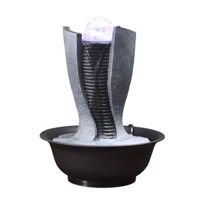 XXZY Tabletop Fountains Tabletop Fountain Resin 11.03 Inches High Desktop Fountain with Feng Shui Crystal Ball Soothing Flow Water Desktop Fountain Exquisite Decoration