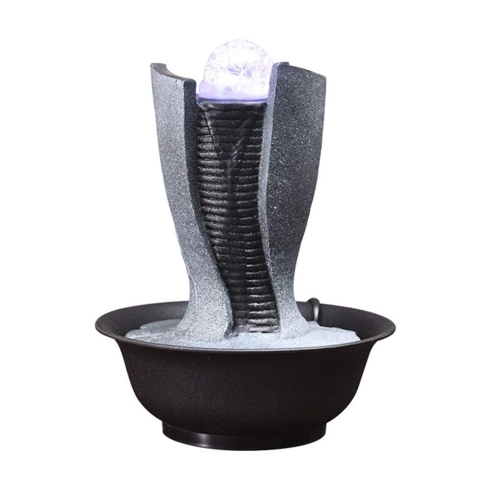 XXZY Tabletop Fountains Tabletop Fountain Resin 11.03 Inches High Desktop Fountain with Feng Shui Crystal Ball Soothing Flow Water Desktop Fountain Exquisite Decoration