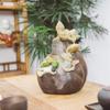 XXZY Tabletop Fountains Tabletop Fountain Ceramic Humidifier Desktop Fountain Flowing Water Desktop Fountain Home Decor Ornaments 11.42 Inches Exquisite Decoration view 3