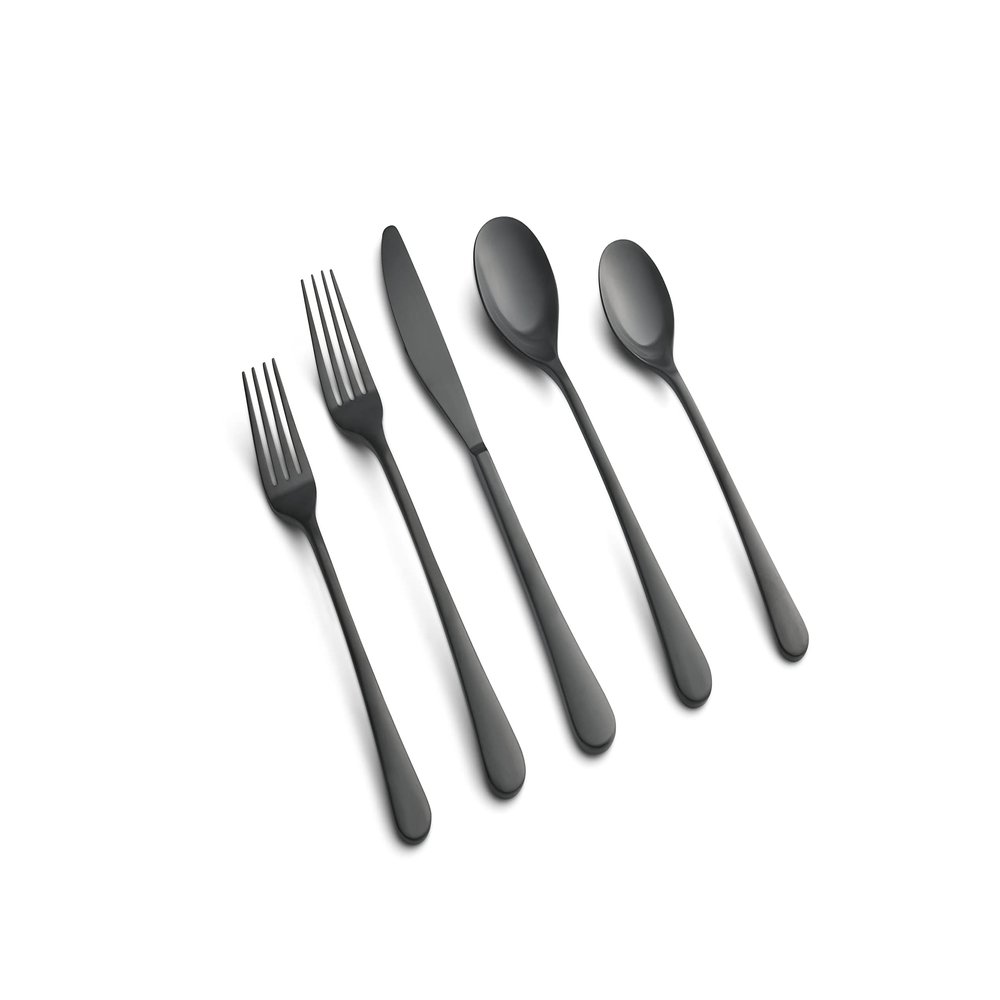 Cambridge Silversmiths Xyla Black Satin 20-Piece Flatware Set, Service for 4