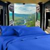 Mr Pandaa RV Twin 28 X 75 Sheet Set 400 Thread-Count 100% Egyptian Soft Cotton Made for RV, Camper, Boat & Motorhomes, Soft-Luxury-Breathable 8-Inch Deep Pockets 4-PC RV-Sheets - Royal Blue Stripe view 1