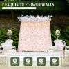 12 PCS Artificial Flowers Wall Decoration 24" x 16" Decorative Rose Hydrangea Flower Panels Flower Wall for Home Party Wedding Christmas Festival Photo Backgdrop Decor (12 Pcs, Pink+Yellow) view 2