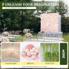 12 PCS Artificial Flowers Wall Decoration 24" x 16" Decorative Rose Hydrangea Flower Panels Flower Wall for Home Party Wedding Christmas Festival Photo Backgdrop Decor (12 Pcs, Pink+Yellow) view 4