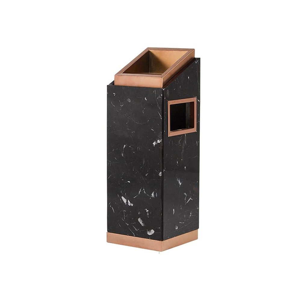 Trash Can Trash Can Stainless Steel Marble Garbage Can with Removable Inner Bucket Garbage Bin Large-Capacity Outdoor Rubbish Bin Easy to Clean (Color : A)