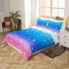 Erosebridal Girls Rainbow Stars Comforter Cover Queen,Pink Blue Pastel Ombre Bedding Set,Glitter Galaxy Comforter Cover Cute Room Decor,Sparkle Twinkle Starlight Bedspread Cover with 2 Pillow Cases view 2