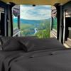 Mr Pandaa RV Twin 28 X 75 Sheet Set 400 Thread-Count 100% Egyptian Soft Cotton Made for RV, Camper, Boat & Motorhomes, Soft-Luxury-Breathable 8-Inch Deep Pockets 4-PC RV-Sheets - Dark Grey Stripe view 1