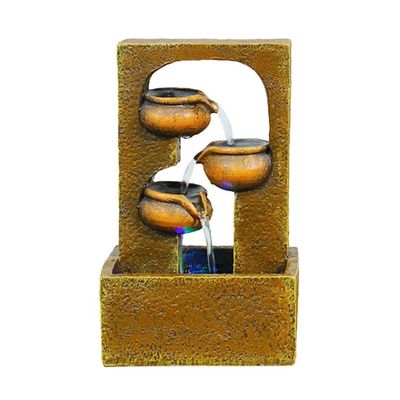 XXZY Tabletop Fountains Tabletop Fountain Resin 9.85 Inches High 3-Layer Desktop Fountain Office Home Relax Desktop Fountain Decoration Exquisite Decoration