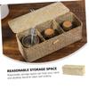 Cabilock Straw Woven Storage Basket with Lid 12.6 Inch Desktop Sundries Organizer for Cosmetics Home Office Bedroom Decor view 3