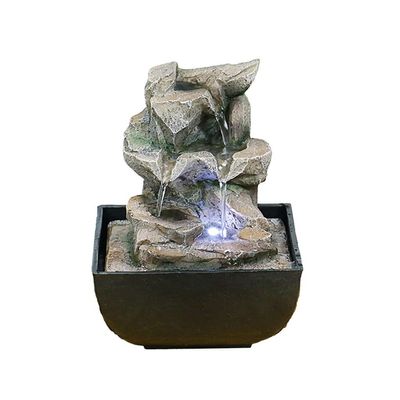tabletop fountains Rockery Tabletop Fountain Decoration Creative Modern Desktop Fountain Small Waterfall Fountain Landscape With LED Lights Exquisite decoration ( Color : B , Size : 5.1*5.1*6.8in )