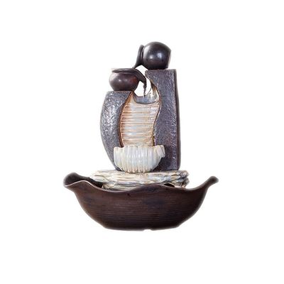 XXZY Tabletop Fountains Tabletop Fountain with Jars Ceramic Flowing Water Water Fountain Tabletop Chinese Housewarming Opening Decoration Gift Exquisite Decoration (Color : A, Size : 13.3 * 16.5in)