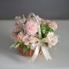 Firlar 5.9x3.14 Inch White Rattan Flower Basket Set of 2, Portable Handmade Wedding Flower Girl Baskets, Woven Storage Bins, DIY Craft Decor view 4