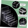 Hemoton Transparent Acrylic Wallet Display Stand Handbag Purse Display Stand Retail Store Holder Shelf Cosmetic Display Racks Glasses Shelf Trapezoidal Storage Rack, 4 Tiers view 3