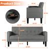 AILEEKISS 62" Loveseat Couches Upholstered Fabric Linen Love Seat Sofas Couch with 2 USB, Cup Holders, Side Pocket, Modern Tufted Sofa for Living Room, Office, Bedroom, Apartment (2-Seat, Dark Grey) view 3