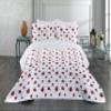 Ambesonne Ladybugs Microfiber Bedspread Set, Ladybug Dotted Wings Swirls and Curves Pattern Animal, Soft Bedding Set with Pillow Shams & Comforter, Queen Size, White Black view 1