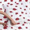 Ambesonne Ladybugs Microfiber Bedspread Set, Ladybug Dotted Wings Swirls and Curves Pattern Animal, Soft Bedding Set with Pillow Shams & Comforter, Queen Size, White Black view 2