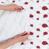 Ambesonne Ladybugs Microfiber Bedspread Set, Ladybug Dotted Wings Swirls and Curves Pattern Animal, Soft Bedding Set with Pillow Shams & Comforter, Queen Size, White Black view 3