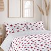 Ambesonne Ladybugs Microfiber Bedspread Set, Ladybug Dotted Wings Swirls and Curves Pattern Animal, Soft Bedding Set with Pillow Shams & Comforter, Queen Size, White Black view 4