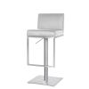 ZDXY High Back Bar Stool, Adjustable Height Kitchen Swivel Chair, PU Leather Stainless Steel with Footrest, Suitable for Kitchen Island, Dining Room, Leisure, Counter (Black, White) (Color : White) view 1