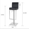ZDXY High Back Bar Stool, Adjustable Height Kitchen Swivel Chair, PU Leather Stainless Steel with Footrest, Suitable for Kitchen Island, Dining Room, Leisure, Counter (Black, White) (Color : White) view 3