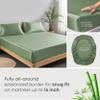 Linenwalas Premium 100% Viscose Derived from Bamboo RV Short Queen Sheet Set - Ultra Soft, Breathable & Cooling, Ideal for Hot Sleepers, 16" Deep Pocket, Hotel Luxury Bedding (Avocado Green) view 3