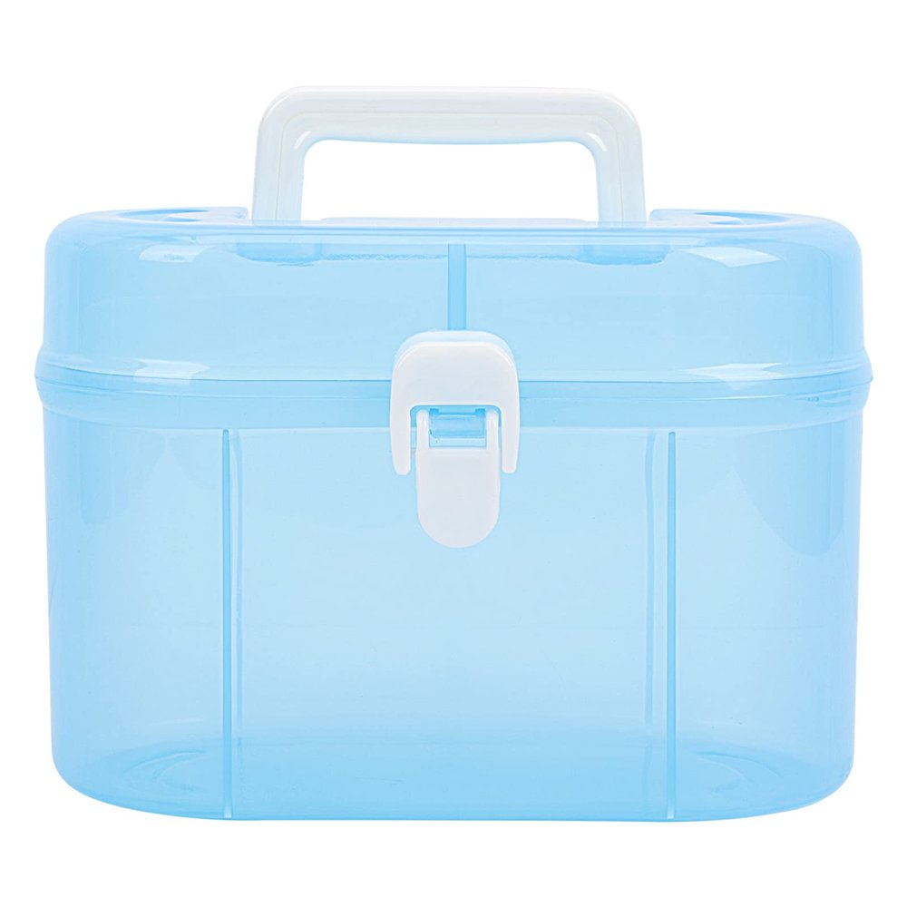 Cabilock Double Layer Handheld Storage Box for Desktop Home Organization