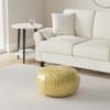Marrakesh Gallery Handmade Faux Leather Round Pouf Unstuffed - Moroccan Ottoman Footstool, Footrest Cover - Boho Decor - Bohemian Living Room, Bedroom, Kids Room, Gift & Wedding view 2