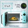 Nostalgia Retro Compact Countertop Microwave Oven, 0.7 Cu. Ft. 700-Watts with LED Digital Display, Child Lock, Easy Clean Interior, Aqua view 2