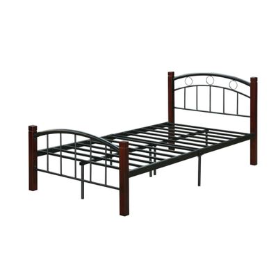 Contemporary Home Living 79" Black and Mahogany Brown Platform Bed - Twin Size