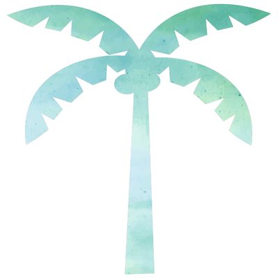 Kids Bedroom Coconut Tree Silhouette Decoration 20" x 25" Tie Dye Tropical Palm Tree Design Vinyl Adhesive Easy to Apply Wall Decal - Home Living Room Multicolored Wall Dcor Sticker