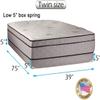 DS Solutions USA Fifth Ave Extra Soft Foam PillowTop Eurotop (Twin) Mattress & Low 5" Height Box Spring Set with Cover Protector - Fully Assembled, Orthopedic, Luxury Height, Longlasting Comfort view 2