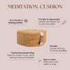 Shakti Warrior Zen Meditation Cushion - Sustainable Cork Fabric Cover, Lined with cotton and filled with treated buckwheat. Non-toxic, eco Friendly Meditation Pillow (15inch x 15inch x 5 Thick) view 3