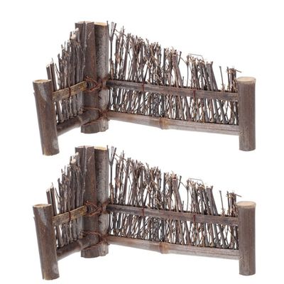 YARNOW Bamboo Mini Fence 2-Pack Handmade Fence Decor for Sushi Plate Supply and Photo Prop Natural Wooden Screen for Japanese Restaurant and Dining Table Decoration 8.26X3.93X0.78In