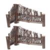 YARNOW Bamboo Mini Fence 2-Pack Handmade Fence Decor for Sushi Plate Supply and Photo Prop Natural Wooden Screen for Japanese Restaurant and Dining Table Decoration 8.26X3.93X0.78In view 1
