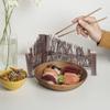 YARNOW Bamboo Mini Fence 2-Pack Handmade Fence Decor for Sushi Plate Supply and Photo Prop Natural Wooden Screen for Japanese Restaurant and Dining Table Decoration 8.26X3.93X0.78In view 3