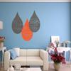 Mid Century Modern Rain Drops Wall Decal Retro 70s MCM Inspired Yellow Abstract Wall Art Panel Modern Home Decor 22" Wide x 33" High view 2