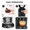 Refillable Coffee Pod, Stainless Steel Reusable Coffee Powder Capsule with Brush Spoon for Senseo HD7801 HD6592 view 2