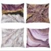 Ambesonne Marble Print Throw Pillow CushiCase Pack 4, Quartz Inspired Design Stone Surface Look Print Modern Style Stained, Modern Accent Double-Sided Digital Printing, 20" x 12", Mauve Lilac Grey view 1